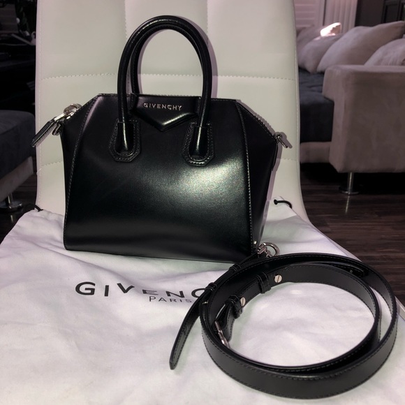 Givenchy Handbags - Givenchy Antigona Mini Black Shiny Leather